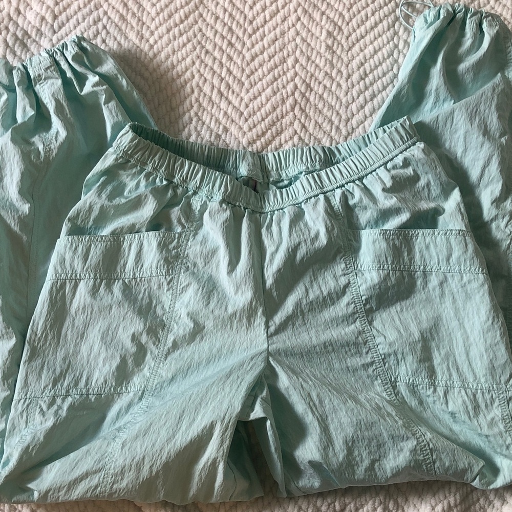 Free People Light Aqua Wide Leg Lounge Pants